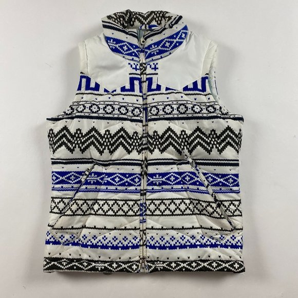 Nike 6.0 Fair Isle Nordic Print Puffer Ski Vest Women's Medium - Picture 1 of 13